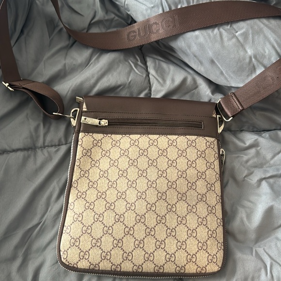 Gucci Brown and Beige Men\'s Crossbody Bag